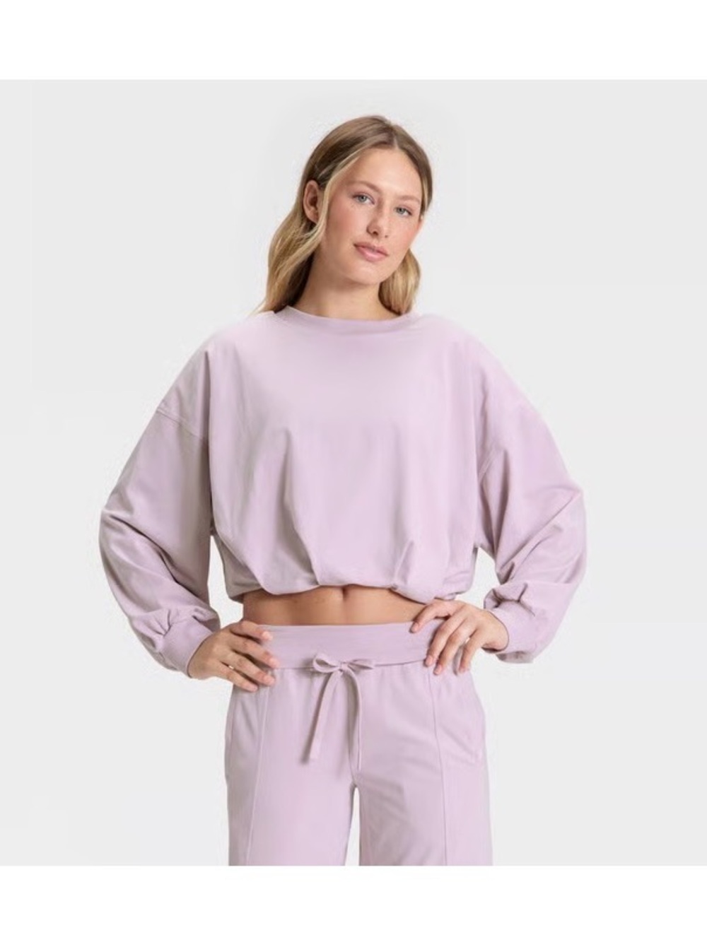 JoyLab Lilac Cropped Crew Sweatshirt